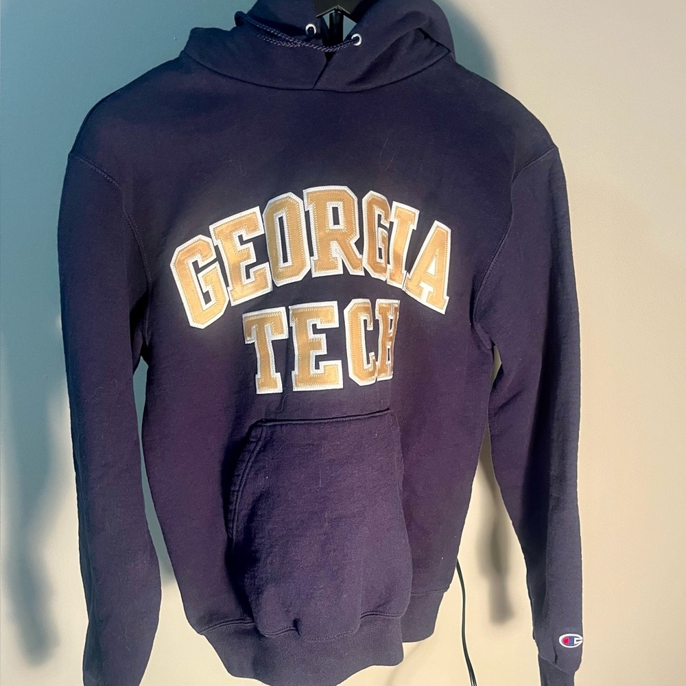 Georgia Tech Heavy Ink Champion Sweatshirt Youth Size Small Blue Gold. Like new!